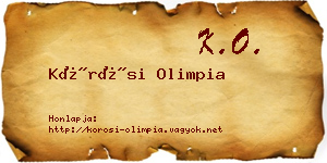 Kőrösi Olimpia névjegykártya
